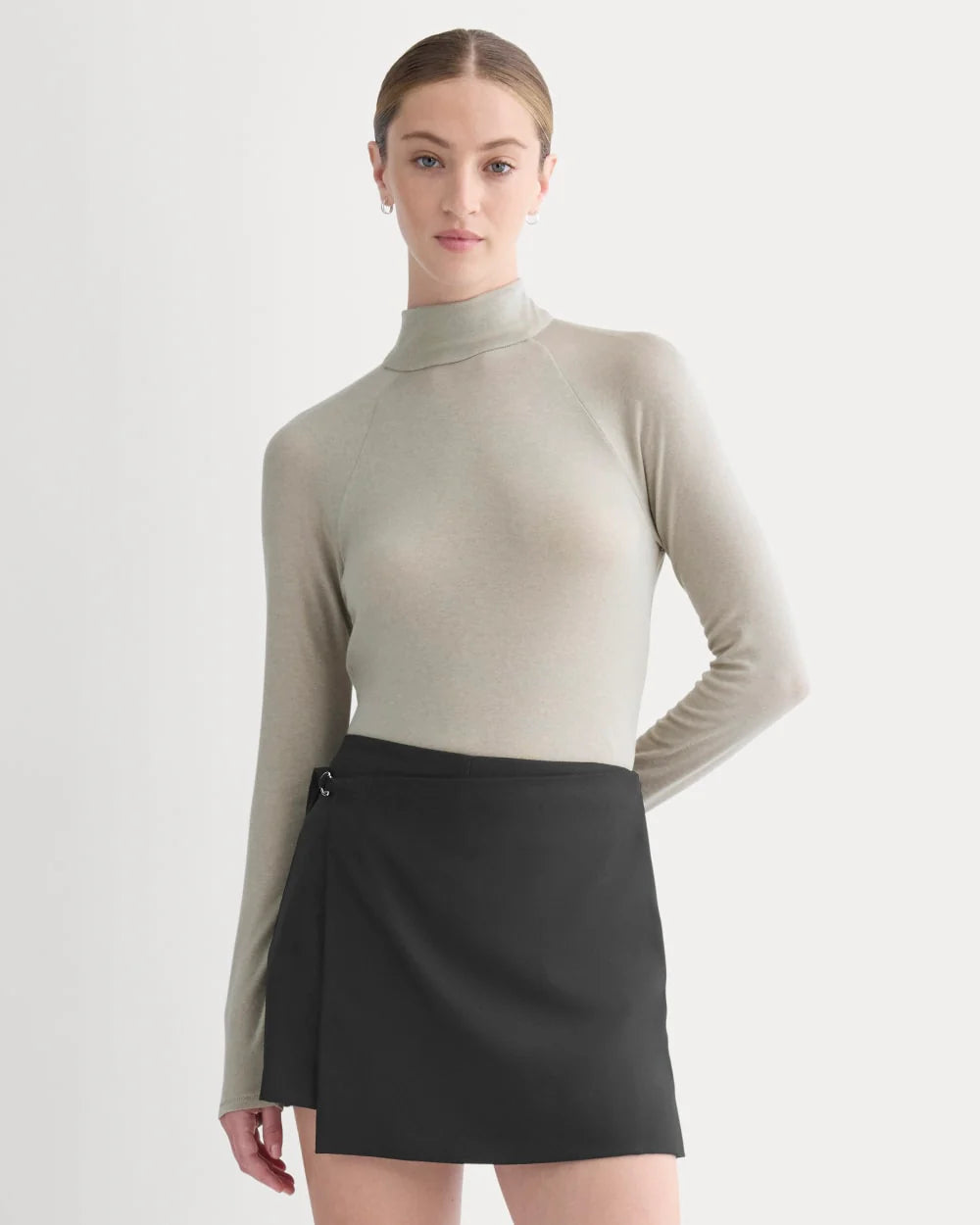 Tie-Neck Top in Butterluxe | Heather Wheat