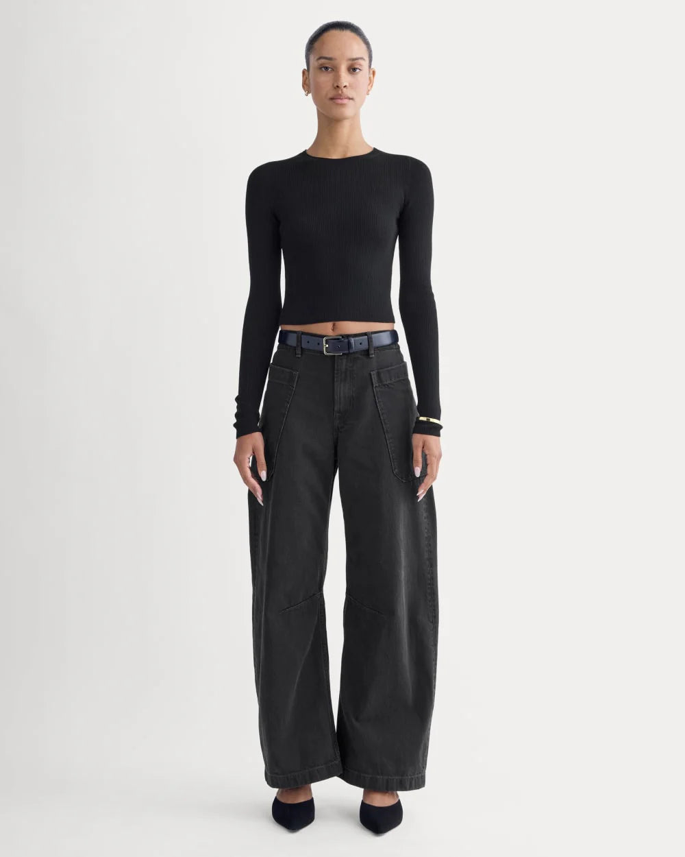 The Gardener Pull-On Jean | Washed Black