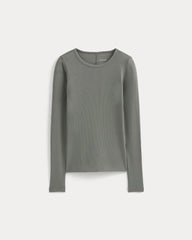The Luxe Rib Long-Sleeve Crew | Agave Green