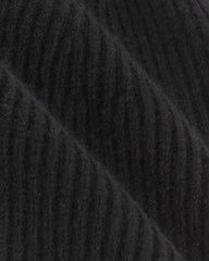The Cashmere Ribbed Beanie | Black