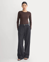 The Luxe Rib Long-Sleeve Crew | Coffee Bean