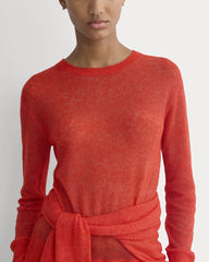 The Air Alpaca™ Relaxed Crew Top | Fiery Red