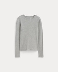 The Luxe Rib Long-Sleeve Crew | Washed Heathered Grey