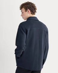 Relaxed Knit Utility Shirt | Navy
