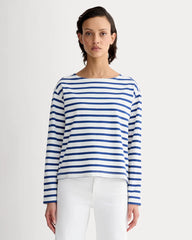 The Mariner Tee | Bone / Mazarine Blue