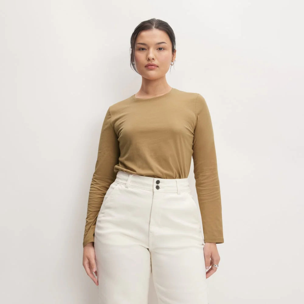 The Organic Cotton Long-Sleeve Crew | Tiger's Eye