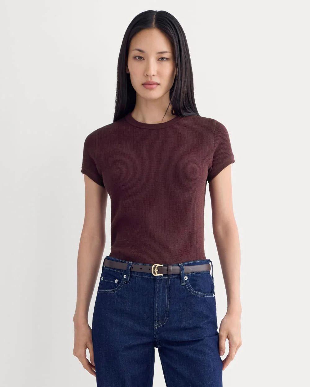 Shrunken Tee in Cozy Waffle | Heathered Port Royale