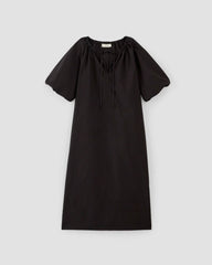 The Supima® Puff-Sleeve Dress | Black
