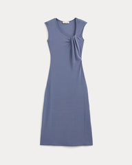 Knit Asymmetrical Midi Dress | Blue Dusk