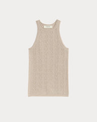 The Pointelle Racerback Tank in Ultrafine Merino | Pale Blush