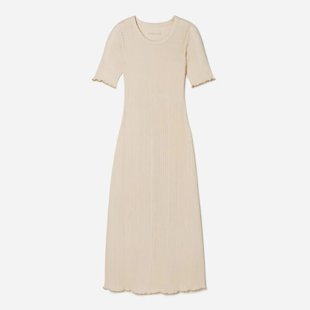 The Open Back Rib Dress | Parchment