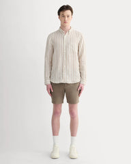 The Classic Shirt in Linen | Bone / Toasted Coconut