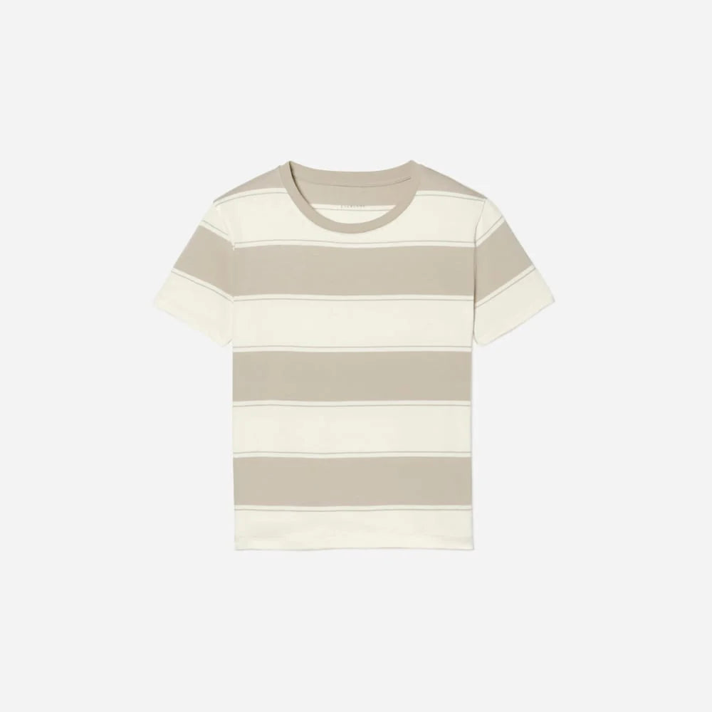 The Box-Cut Tee in Essential Cotton | Pale Khaki / Canvas Tan | No Pocket