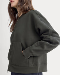 Luxe Fleece Bomber Jacket | Washed Black