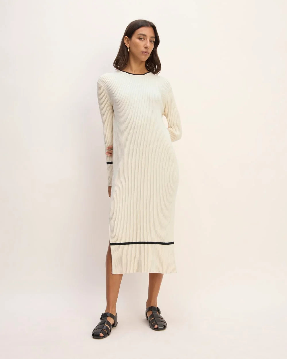 The Cotton Wide Rib Midi Dress | Canvas