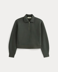 Luxe Fleece Zip Polo | Washed Black