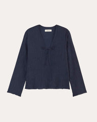 The Crinkle Long-Sleeve | Navy