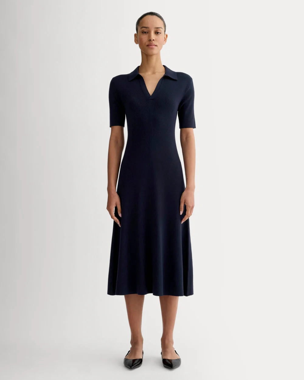 The Knit Polo Dress | Navy