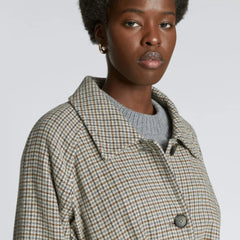 The Italian ReWool® Trench | Pewter Houndstooth