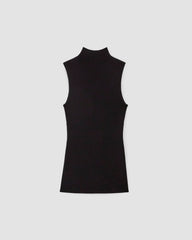 The Viscose Mock Neck Top | Black
