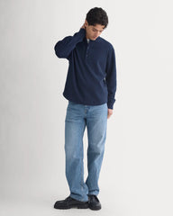 Vintage Rib Henley | Navy