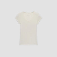 The Rib Soft Knit Scoop-Neck Tee | Bone