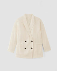 The Linen Double Breasted Blazer | Bone