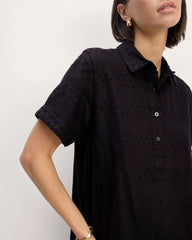 The Linen Eyelet Shirtdress | Black Eyelet