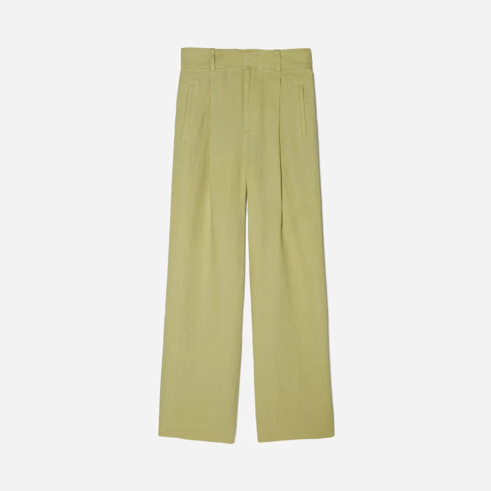 The Linen Way-High® Drape Pant  | Leek