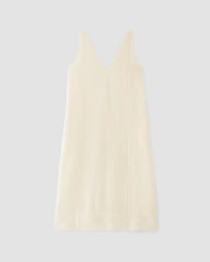 The Linen V-Neck Midi Dress | Bone