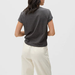 The Box-Cut Tee in Essential Cotton | Charcoal | Pocket