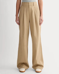 The Draper Pleated Pant in Buttersmooth | Ash Brown | 30" Inseam