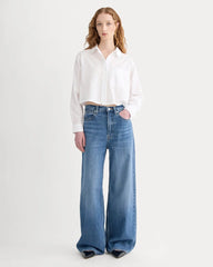 The Way-Short Shirt in Silky Cotton | White