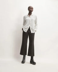 The Must-Have Shirt in Washable Silk | Bone / Black Polka Dot