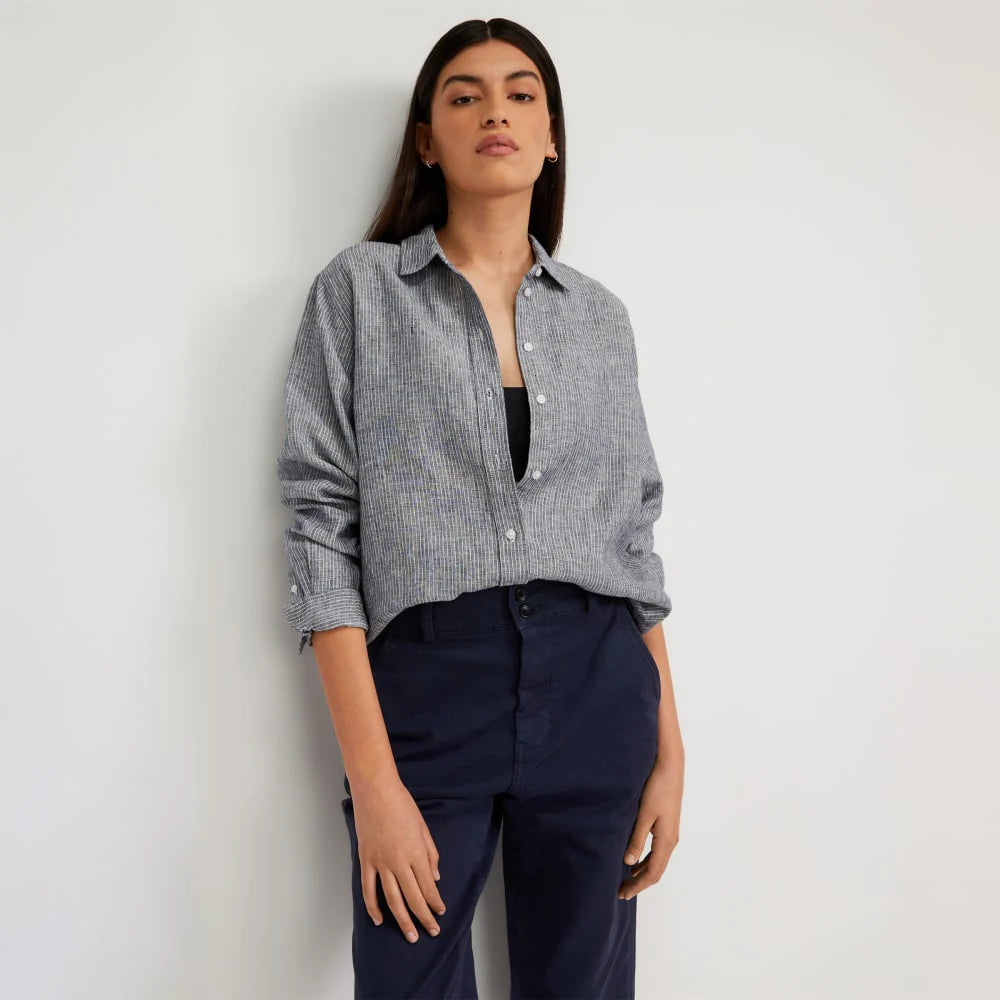 The Must-Have Shirt in Linen | Canvas Tan / Navy