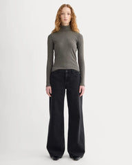 The Luxe Rib Turtleneck | Washed Heathered Fatigue