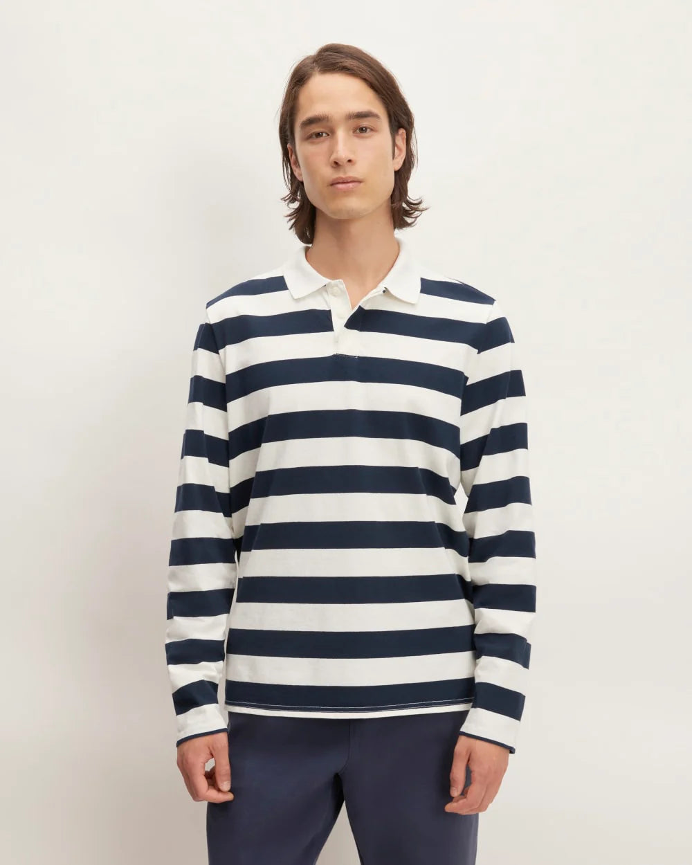 The Premium-Weight Rugby Shirt |  Navy / Bone