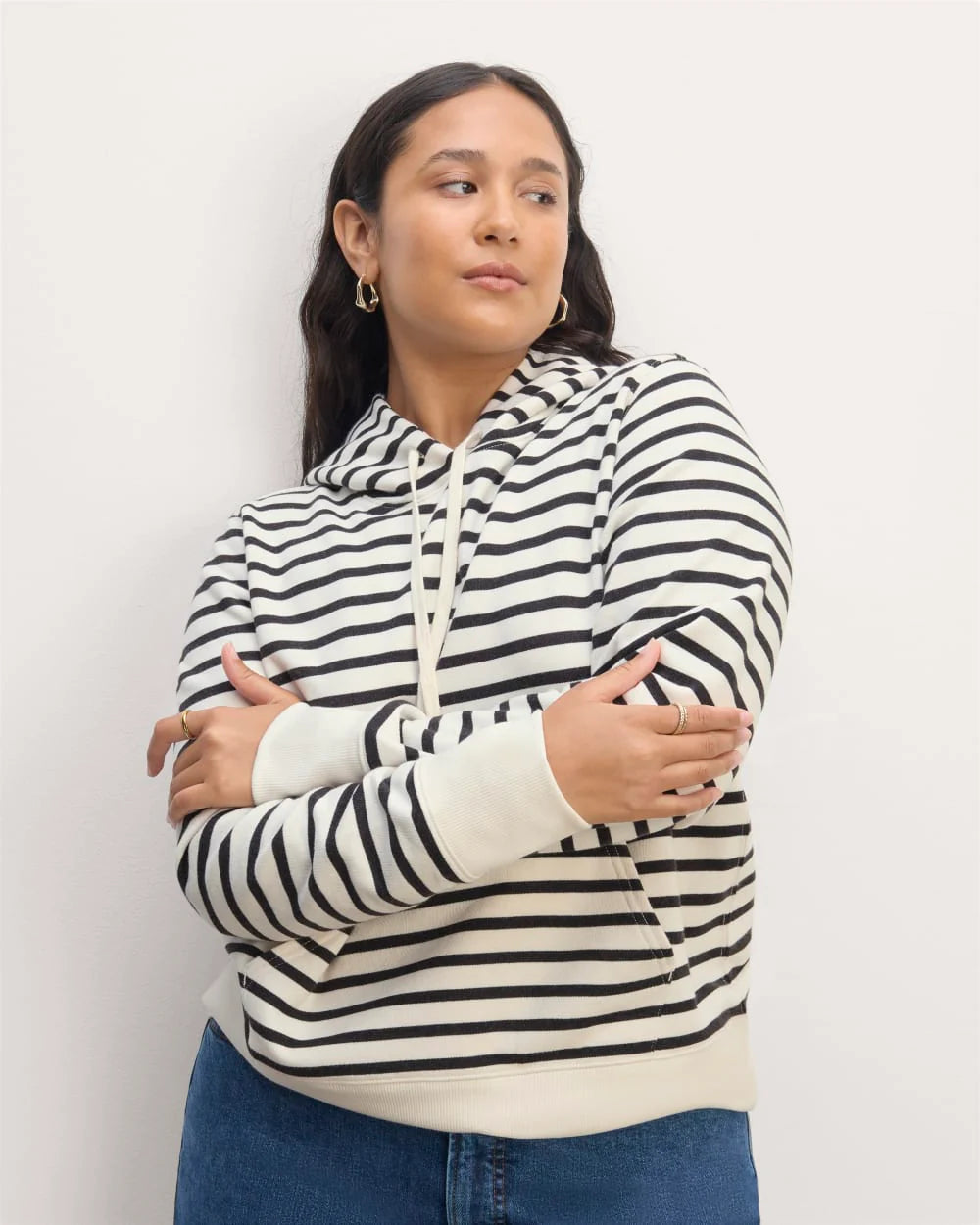 The Off-Duty Terry Hoodie | Bone / Black