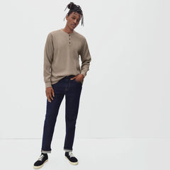 The Waffle Long-Sleeve Henley Tee | Burnt Sugar