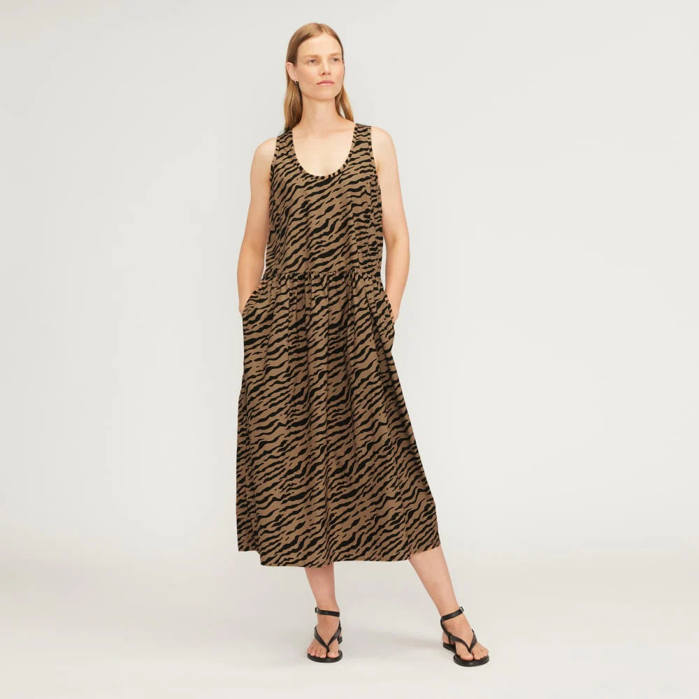 The Poplin Summer Dress | Tiger Stripe Toasted Coconut