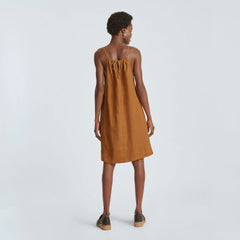 The Linen Apron Dress | Tawny Brown