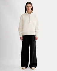 Luxe Fleece Half-Zip Sweatshirt | Bone